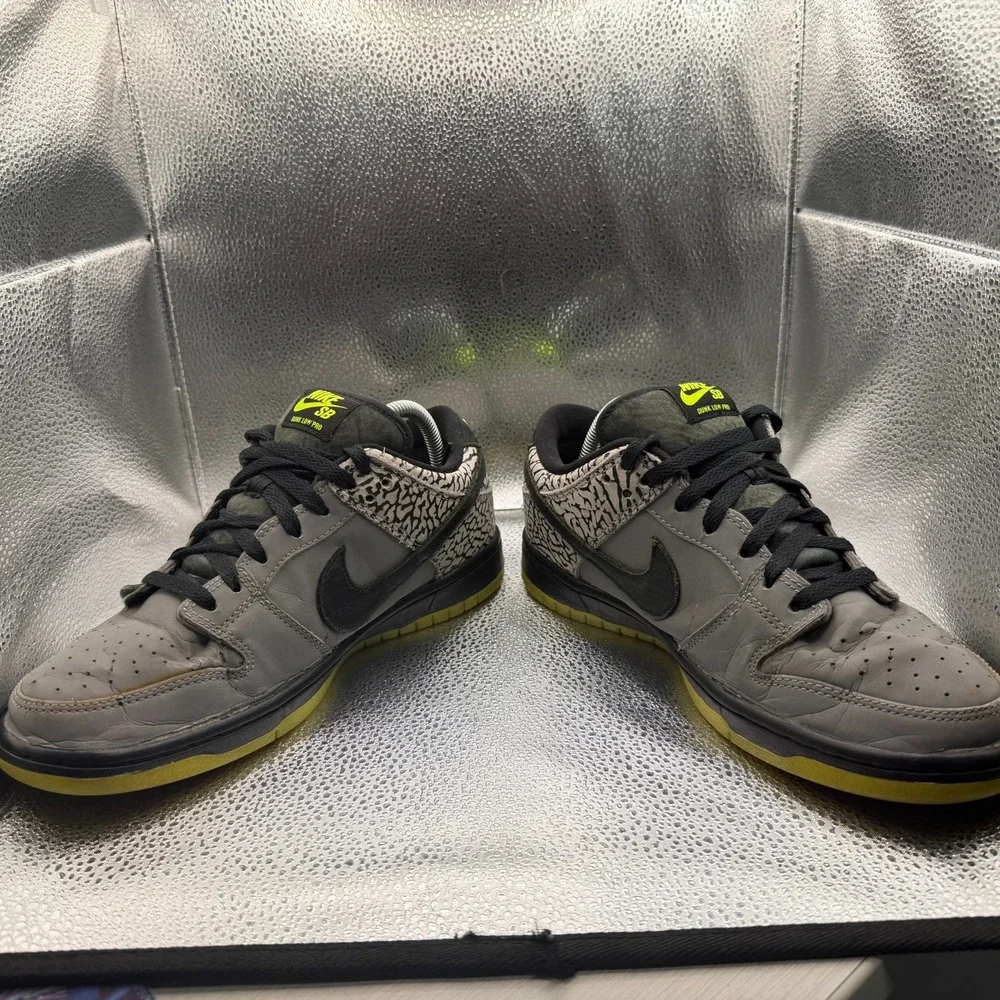 Size 8.5 Nike SB‎ Dunk Low Premium QS Silver Mens Athletic Sneakers 504750-017